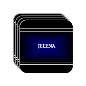 Personal Name Gift   JELENA Set of 4 Mini Mousepad Coasters (black 