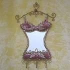 Victorian Style Wall Mount Mirror bodice Shaped Hook Hanger mauve New 