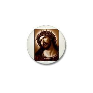  Jesus   Crown of Thorns Catholic Mini Button by CafePress 