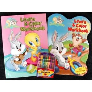   Looney Toons Coloring Books and 16 Crayons  Learn the Alphabet: Toys