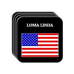 US Flag   Loma Linda, California (CA) Set of 4 Mini Mousepad Coasters