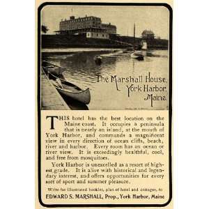  1906 Ad Marshall House Hotel York Harbor Lodging Boats 