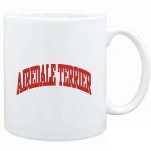 Mug White  Airedale Terrier ATHLETIC APPLIQUE / EMBROIDERY  Dogs 