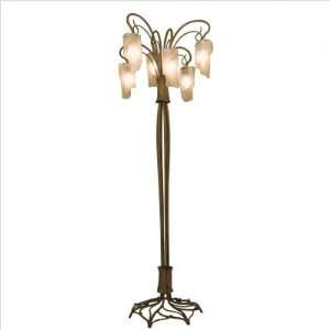   Light Floor Lamp with Brown Tint Ice Glass Shades: Home Improvement