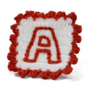 Crochet Baby Block Letter A Applique 