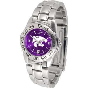  Kansas State Wildcats Sport AnoChrome Ladies Watch with Steel Band 