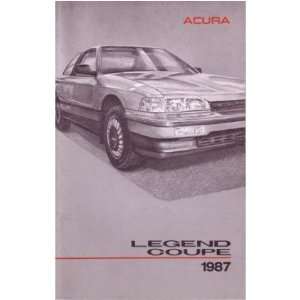    1987 ACURA LEGEND COUPE Owners Manual User Guide Automotive