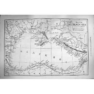  1877 Map Black Sea Azof Kherson Bulgaria Kabarda