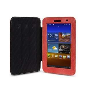   Slim Leather Case Kios Type with 3 Angle Stand Red: Electronics