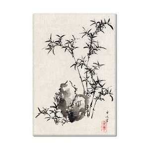  Rock and Bamboo in Garden by Settei Hasegawa Fridge Magnet 