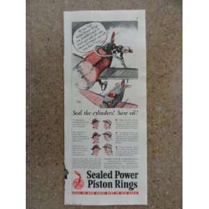  Sealed Power Piston Rings, Vintage 40s Illustration print 