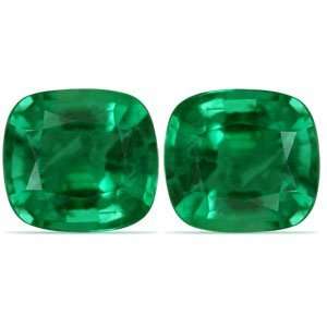  2.00 Carat Loose Emeralds Cushion Cut Pair Jewelry