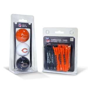  Chicago Bears NFL 3 Ball Pack and 50 Tee Pack: Everything 