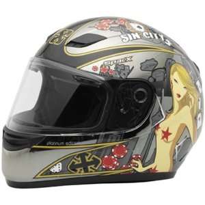   SparX S 07 Full Face Motorcycle Helmet Platinum Sin City Automotive