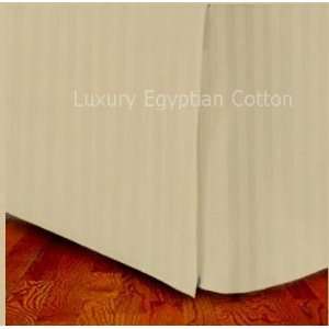   Egyptian Cotton QUEEN Tailored Bed Skirt GOLD Stripe