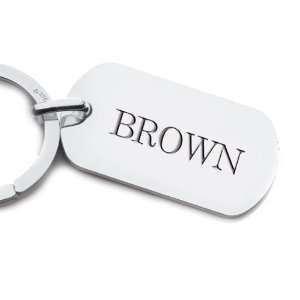 Brown University Dog Tag Key Ring 