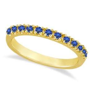  Blue Sapphire Stackable Ring Anniversary Band in 14k 