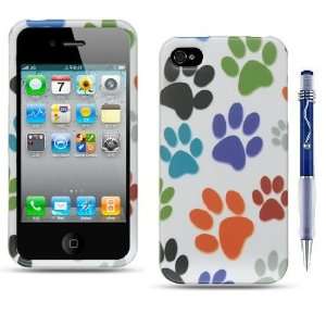  Colorful Dog Paws Premium Apple Iphone 4/4S Snap On Phone 
