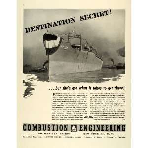  1944 Ad Combustion Engineering Corp USS Admiral W S Benson 