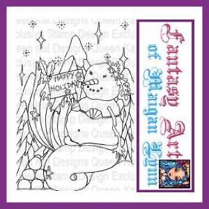  Holiday Snow Mermaid Unmounted Rubber Stamp Everything 