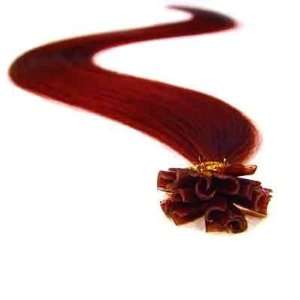   Nail Tip Fusion Remy Human Hair Extensions 18 Inches Burgundy Color