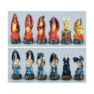  Color Dragon Chess Set, King3 1/4 inch Toys & Games
