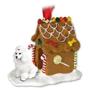  NEW White Poodle Ginger Bread House Christmas Ornament 