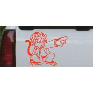 Evil Monkey Cartoons Car Window Wall Laptop Decal Sticker    Red 12in 