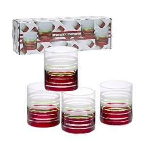   Collectible Candy Cane Set of 4 Drinking Glasses: Home & Kitchen