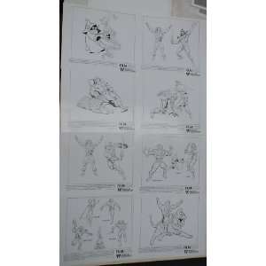 HE MAN AND THE MASTERS OF THE UNIVERSE SET OF 8 CHARACTER PROOF SHEETS 