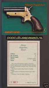 CHRISTIAN SHARPS PEPPERBOX PISTOL .22 Handgun GUNS CARD  