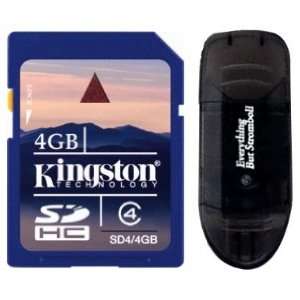 Kingston 8 GB (4GB x2 = 8GB) SD HC Class 4 SDHC Flash Memory Card with 