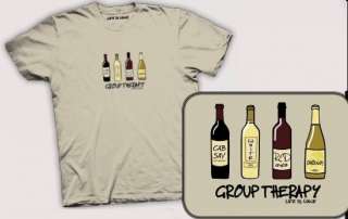 Wine Is Life GROUP THERAPY Drinking Bottles T shirt  