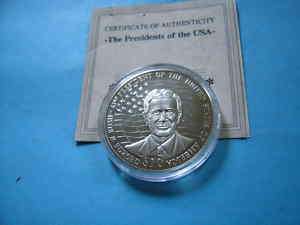 GEORGE BUSH 2001 LIBERIA $10 COIN RARE SHARP  