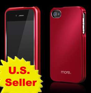 iPhone 4 4S MORE THING Armor Metal Hybrid Collection Case (Rouge Red 