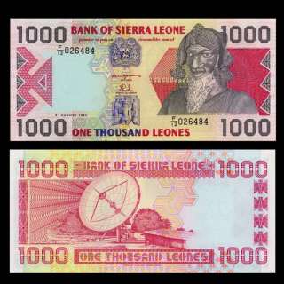 1000 LEONES Banknote SIERRA LEONE 1993 Bai BUREH   UNC  