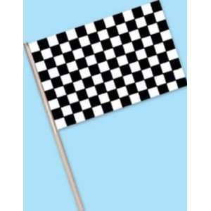 Checkered Flag   Plastic (w/7½ wooden dowel) Party Accessory (1 count 