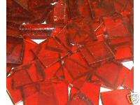 100 CHERRY RED HANDCUT MOSAIC TILES STAINED GLASS TILE  