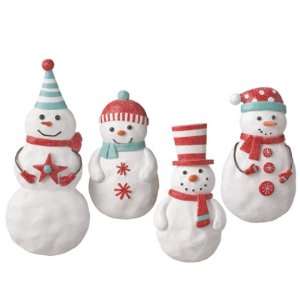  Set of 4 Decorative Jolly Snowman Christmas Wall Mounted 