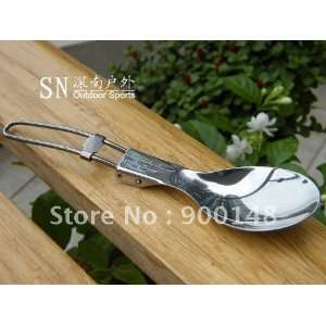    camping tableware stainless steel foldable spoon