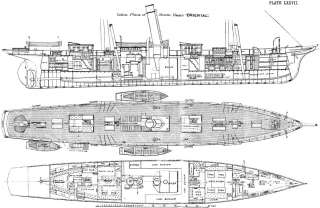 YACHTS: Steam Yacht Cabin Plans Oriental of, 1891  