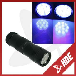   Uv Ultraviolet Flashlight W 12 LEDs 395nM w/ Arm Strap Police Light