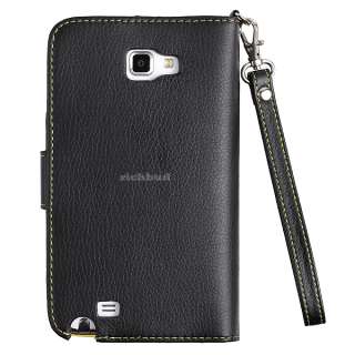   Leather Wallet Case cover For Samsung Galaxy Note N7000 i9220  
