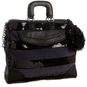 Juicy Couture YHRU2156 Fashion Velour Sequin Stripe Large Tote 