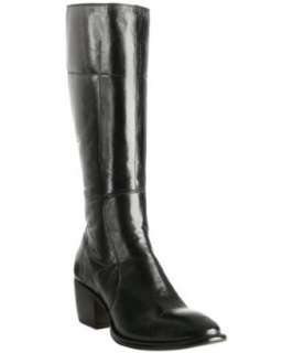 Rocco P. black topstitched leather zip boots  