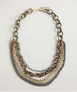 Max gold tritone triple strand chain necklace style# 320007701