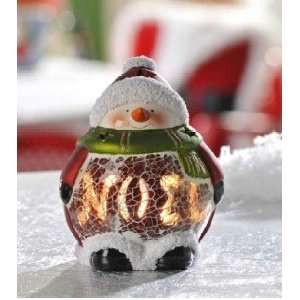  Crackle Terra Cotta Christmas Snowman Candle Holder