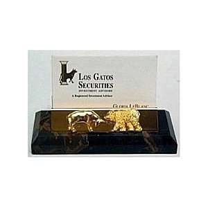    Bull & Bear Tigers Eye Business Card Holder: Office Products