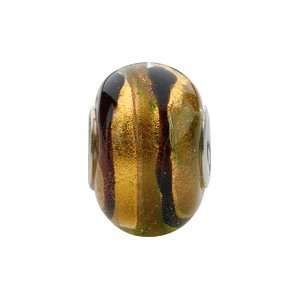  Kera Gold Brown Murano Glass Bead: Jewelry