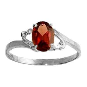  .925 Sterling Silver Promise Ring with Genuine Oval Garnet 